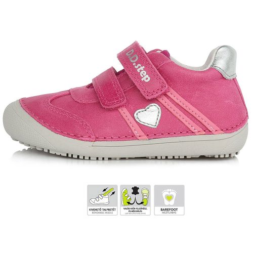 D.D.Step Barefoot Szíves pink lány cipő