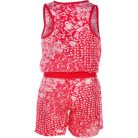 Knot So Bad Fehérvirágos málna kislány playsuit