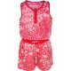 Knot So Bad Fehérvirágos málna kislány playsuit