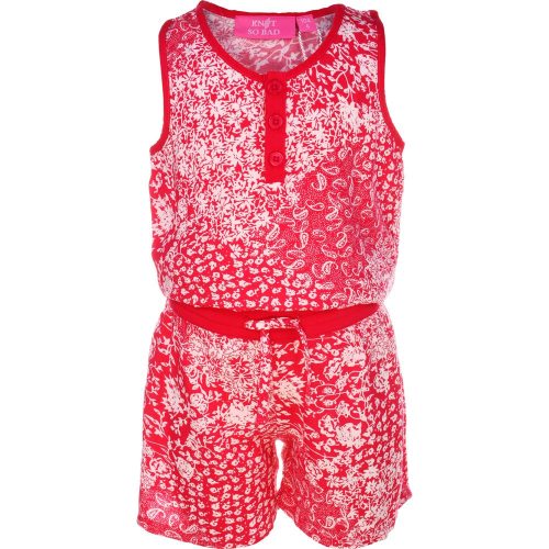 Knot So Bad Fehérvirágos málna tini lány playsuit