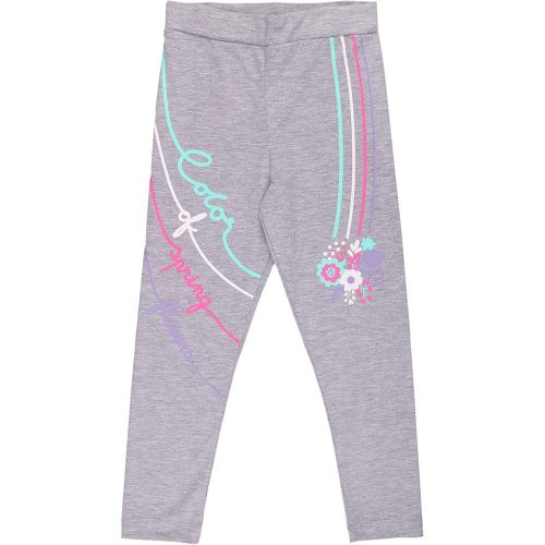 Timikids Feliratos-virágos szürke kislány leggings