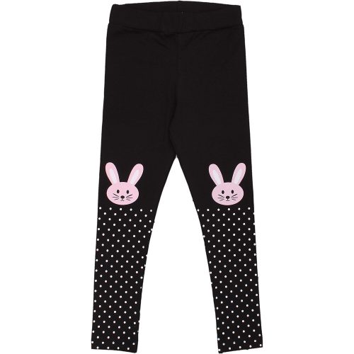 Timikids Nyuszis-pöttyös fekete kislány leggings